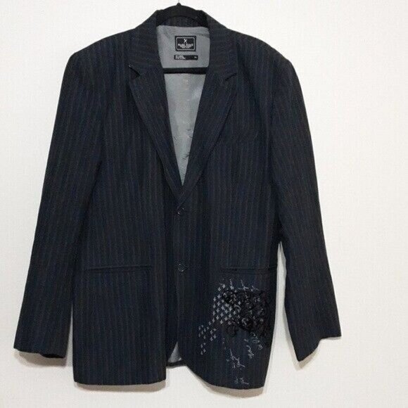 Mark Ecko  men's blazer stripped embroidered linen blend size XXL - Picture 1 of 13
